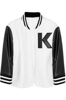 Karl Lagerfeld + Jack Tweed and Faux Leather Varsity Jacket