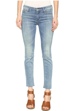 MOTHER + Looker Skinny Ankle Fray Jeans