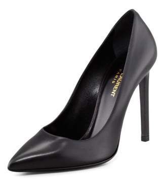 Saint Laurent + Paris Calfskin Pointed-Toe Pumps