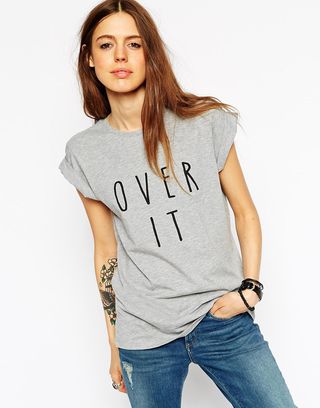 T-Shirt with Over It Print