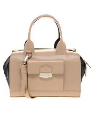 ASOS + ASOS Leather Push Lock Bowler Bag