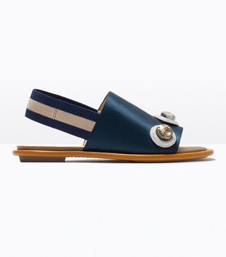 Zara + Flat Jeweled Sandals