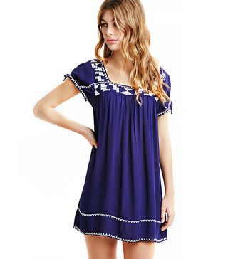 Forever 21 + Embroidered Gauze Shift Dress