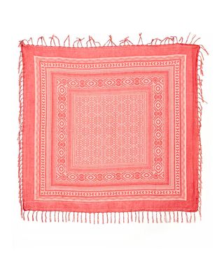 River Island + Red Border Aztec Square Scarf