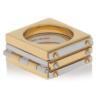 Marc by Marc Jacobs + Gold and Gunmetal-Tone Hinged Ring