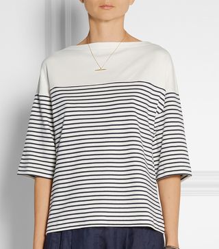 Theory + Cibella Striped Pima Cotton Top