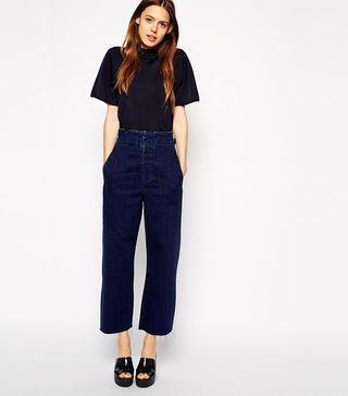 ASOS + High Waist Wide Leg Jeans