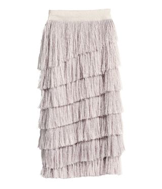 H&M Conscious + Fringed Lyocell-Blend Skirt