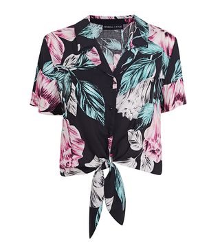 Kendall + Kylie at Topshop + Floral Print Hawaiian Shirt
