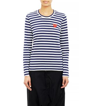 Comme des Garcons + Black Small Play Striped T-Shirt, Navy/White