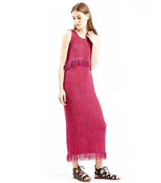 Topshop + Fringe Stitch Maxi Dress