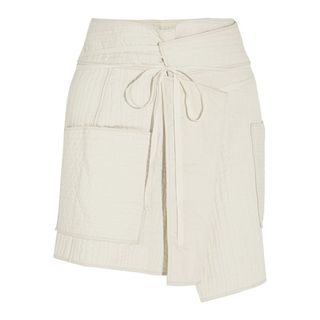 Isabel Marant + Bird Quilted Cotton Wrap Mini Skirt