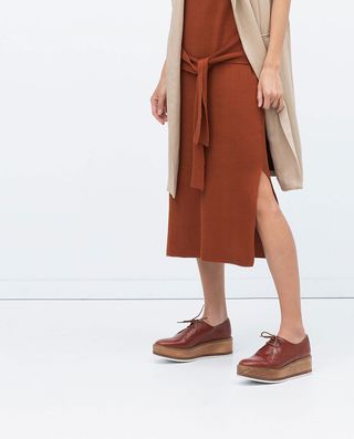 Zara + Wooden-Sole Leather Bluchers
