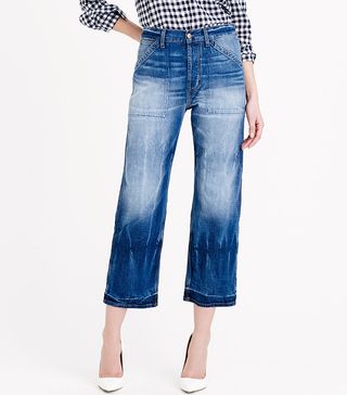J.Crew + Point Sur Teddy Buckle-Back Cropped Jeans