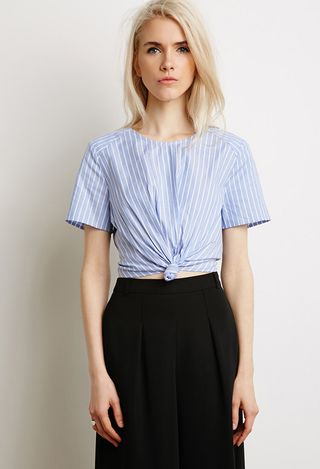 Forever 21 + Knotted Striped Crop Top