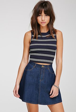 Forever 21 + Ribbed Stripe Crop Top