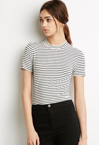 Forever 21 + High-Neck Striped Tee