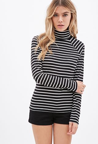 Forever 21 + Striped Turtleneck Top