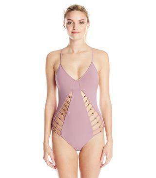 Mara Hoffman + Solid Lattice Maillot One-Piece Swimsuit