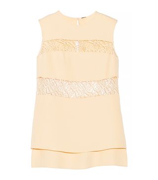 Adam Lippes + Lace-Paneled Silk Top