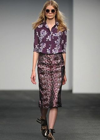 House of Holland + House of Holland Jacquard Floral Pencil Skirt