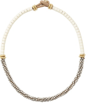 LOFT + Short Metallic Bead and Rope Necklace