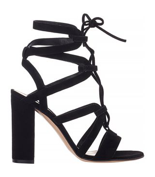 Gianvito Rossi + Strappy Lace-Up Sandals, Black
