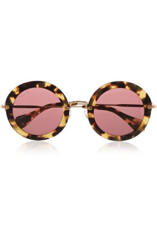 Miu Miu + Round-Frame Acetate Sunglasses