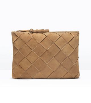 Zara + Braided Suede Envelope Clutch