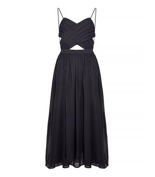 Pixie Market + Black Lace Up Floaty Midi Dress