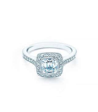 Tiffany 
Co. + Cushion-Cut Legacy Engagement Ring