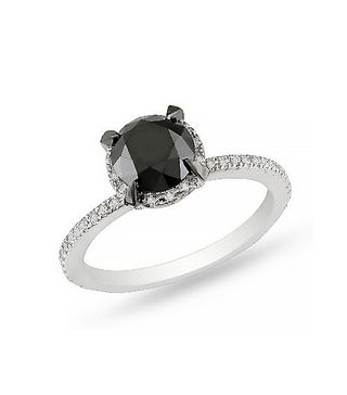 Zales + Enhanced Black and White Diamond Solitaire Ring, White Gold