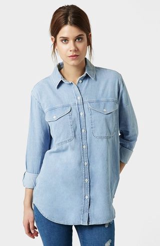 Topshop + Moto Elton Oversize Denim Shirt