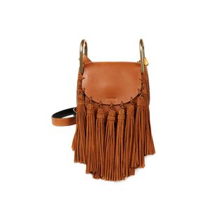 Chloé + Hudson Small Leather & Suede Tassel Shoulder Bag