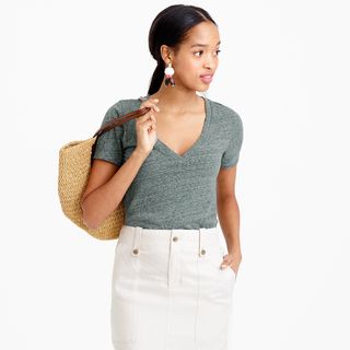 J.Crew + Speckled V-Neck T-Shirt