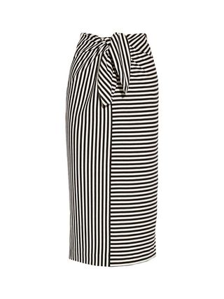 Tibi + Ren Striped Cotton-Blend Jersey Skirt