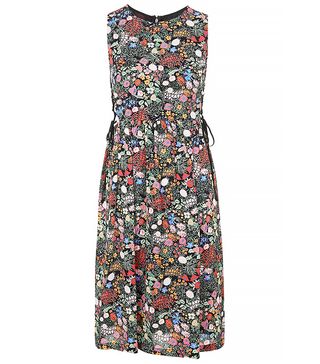 Topshop + Woodland Print Tie-Side Midi Dress