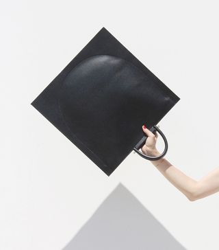 Building Block + Square Reductive Leather Bag, Black