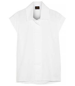 Vivienne Westwood + Anglomania Pleated Cotton-Poplin Top