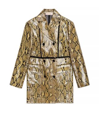 Marni + Crochet-Crafted Coat in Shiny Python