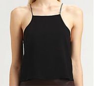 T by Alexander Wang + T by Alexander Wang Cropped Silk Chiffon Camisole