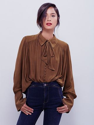 Free People + Modern Muse Tie Front Top