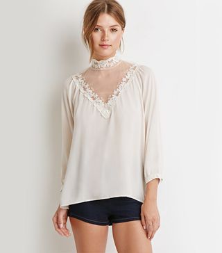 Forever 21 + Lace-Paneled Blouse