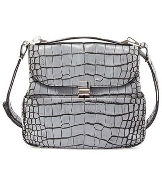 Proenza Schouler + Kent Croc-Embossed Leather Shoulder Bag
