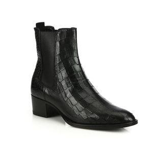 Saint Laurent + Croc-Embossed Leather Ankle Boots