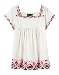 Suno + Embroidered Baby Doll Top