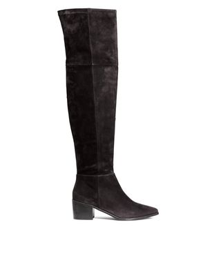 H&M + Thigh-High Suede Boots