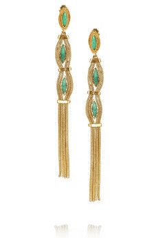 Aurelie Bidermann + Sunset Gold Plated Turquoise Clip Earrings