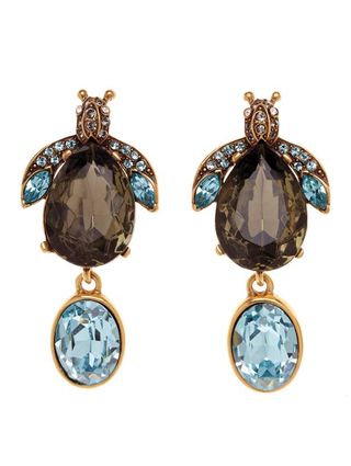 Oscar de la Renta + Bejeweled Bug Crystal Earrings