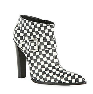 Altuzarra + Checkerboard-Print Leather Ankle Boots